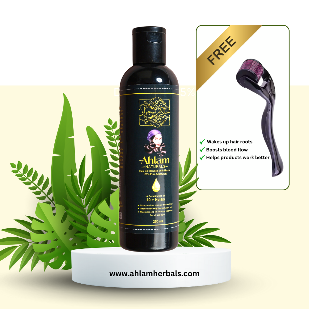 Ahlam Naturals Hair Growth Oil FREE Derma Roller!